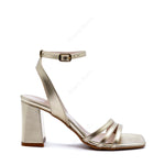 Tokyo sandal with platinum laminated strap