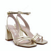 Tokyo sandal with platinum laminated strap