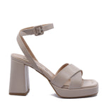 Melany Plateau Sandal with Beige Strap