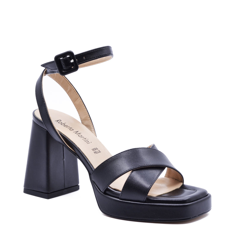 Melany Plateau Sandal with Black Strap