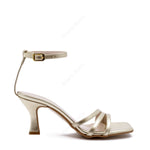 Taty sandal with platinum laminated strap