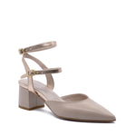 Flavia Double Buckle Slingback Nappa Eco Beige - Rose Gold