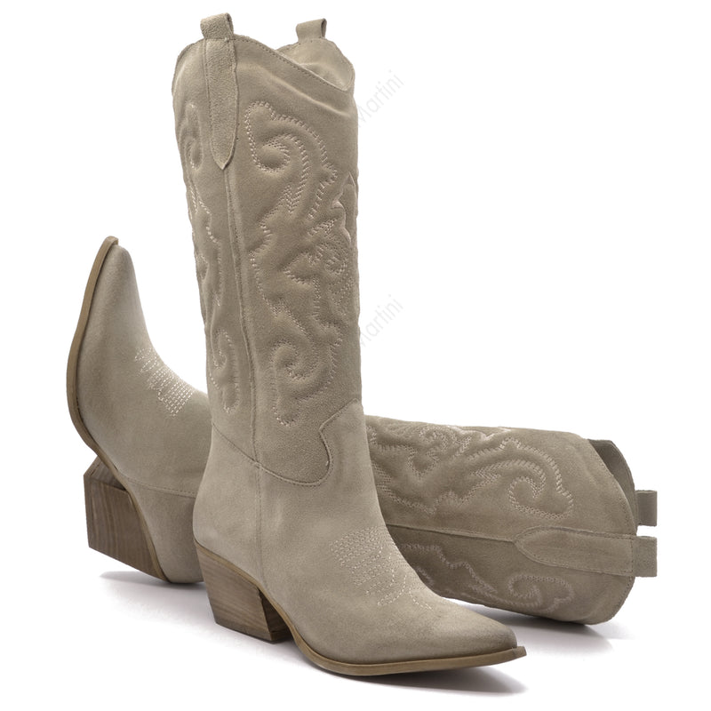 Shania Stivale Texano Beige | Roberta martini