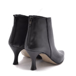 Sheila Black Leather Ankle Boot