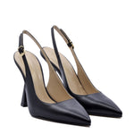 Cristina Black Slingback Pump with Strap