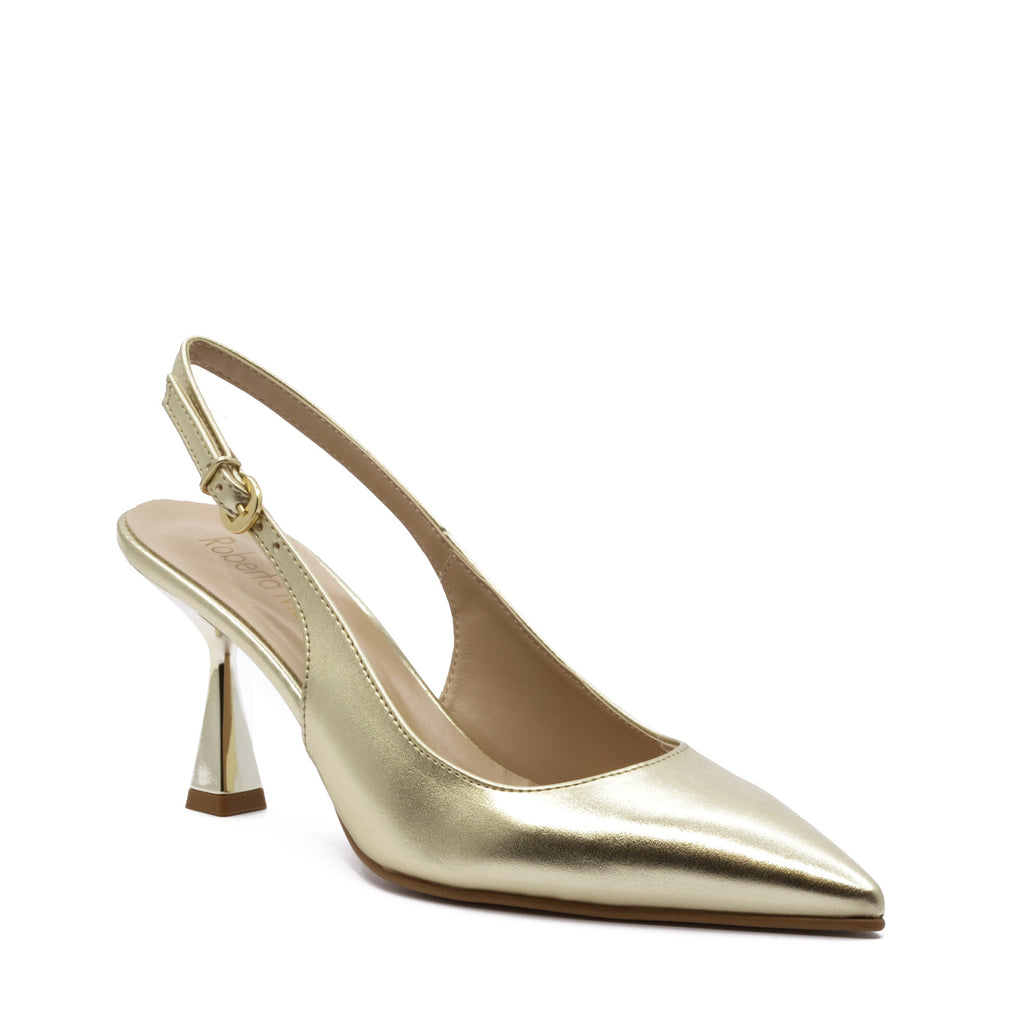 Jusy Platinum Slingback Pump with Strap