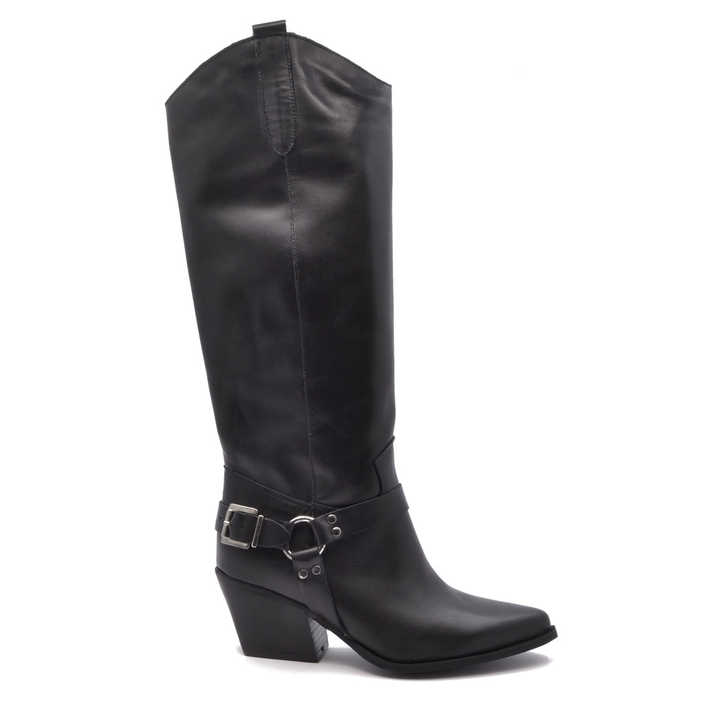 Victoria Leather Texan Boot Black