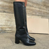 Lorena Black Leather Boot