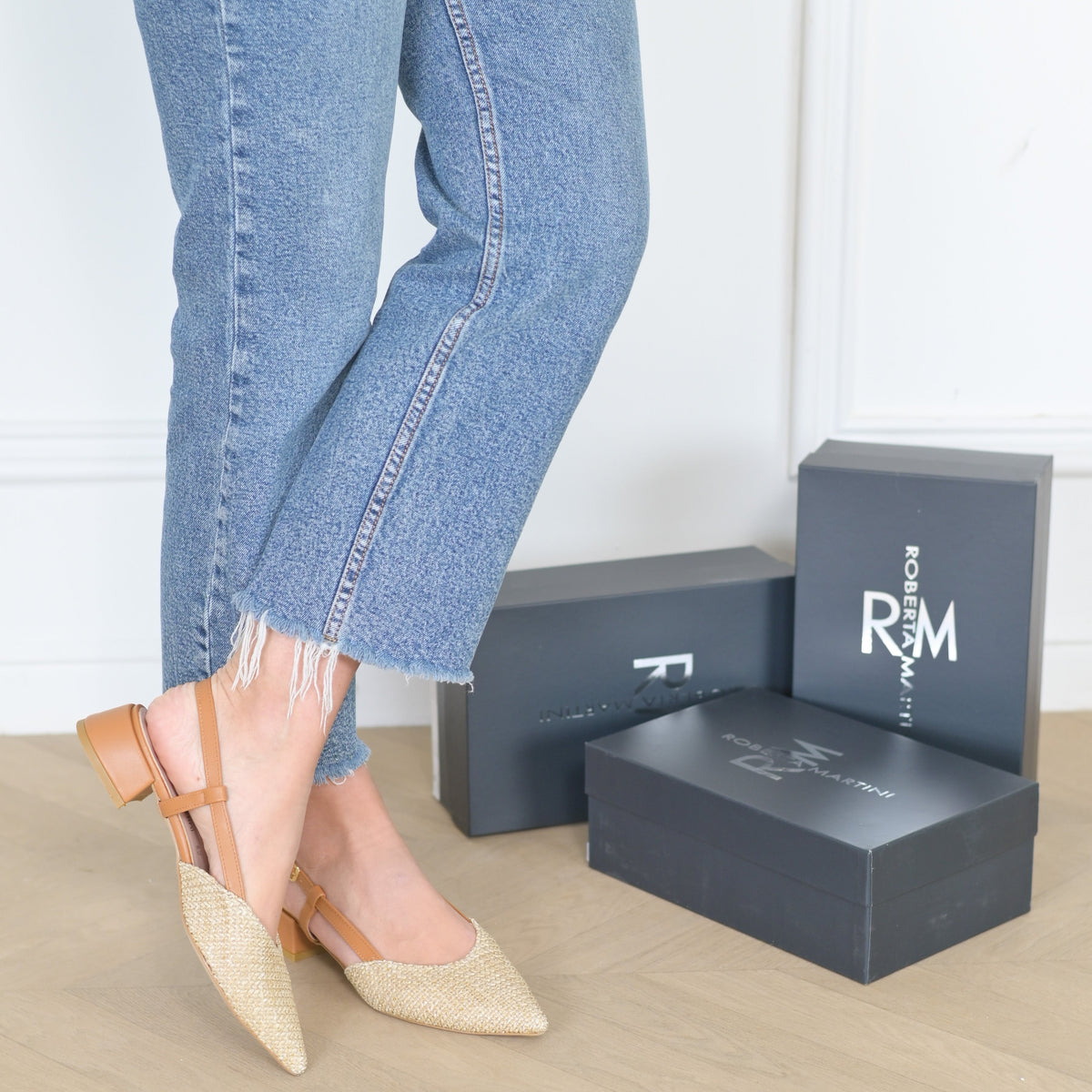 Francy Ballerina Slingback Tan Raffia