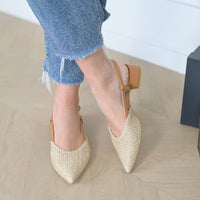 Francy Ballerina Slingback Tan Raffia