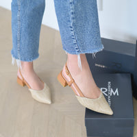 Francy Ballerina Slingback Tan Raffia