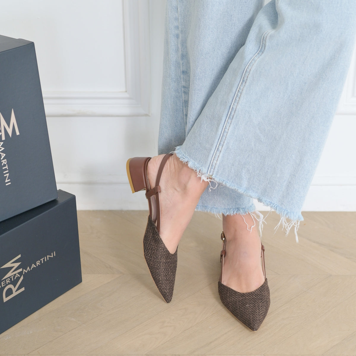 Francy Ballerina Slingback Tan Raffia