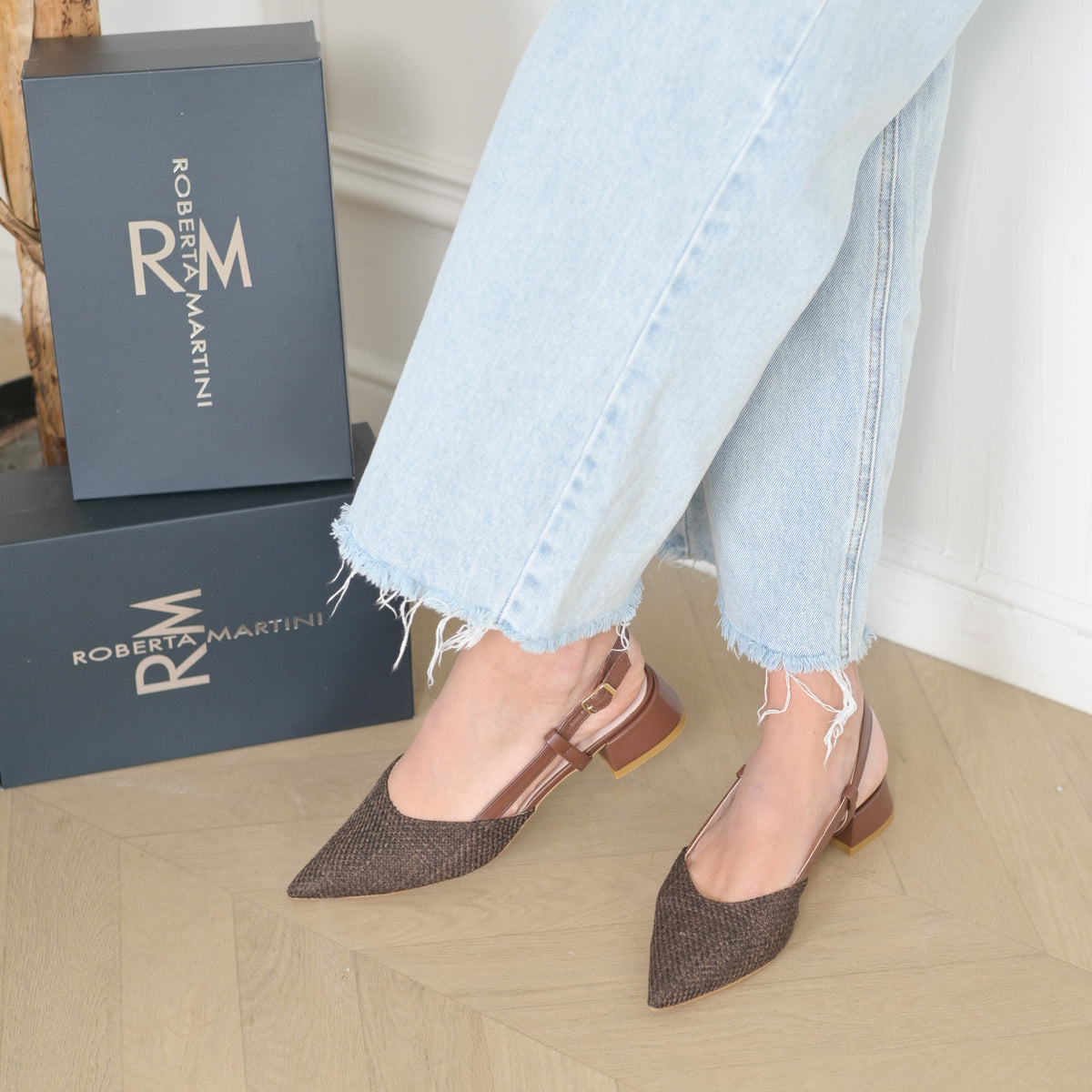 Francy Ballerina Slingback Tan Raffia