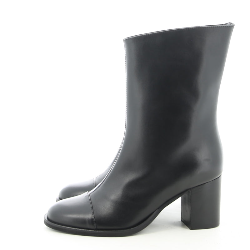 Sheila Black Leather Ankle Boot