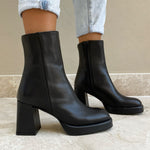 Maggie Ankle Boot in Black Leather