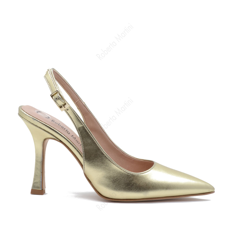 Jennifer Gold Slingback Pump with Strap