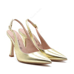 Jennifer Gold Slingback Pump with Strap