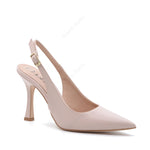 Jennifer Beige Slingback Pump with Strap