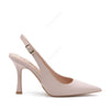 Jennifer Beige Slingback Pump with Strap