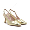 Serena Gold Slingback Pump with Strap