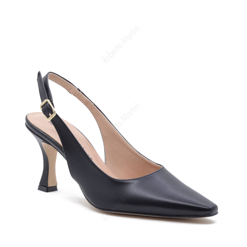 Serena Black Slingback Pump with Strap