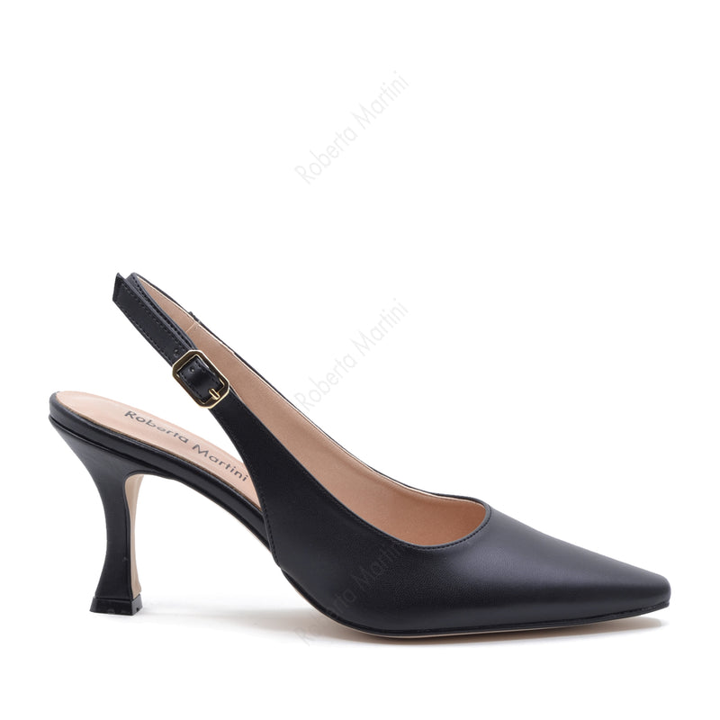 Serena Black Slingback Pump with Strap