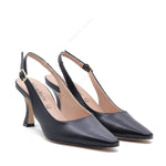 Serena Black Slingback Pump with Strap