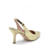 Iris Slingback Pump with Gold Laminated Strap