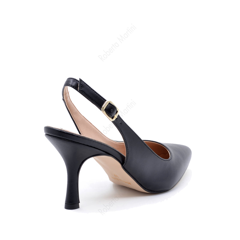 Iris Slingback Pump with Black Strap