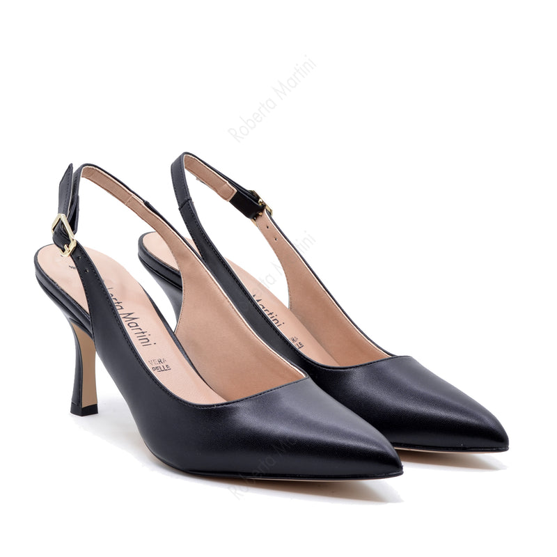 Iris Slingback Pump with Black Strap