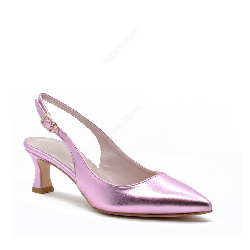 Delia Pink Slingback Pump with Strap