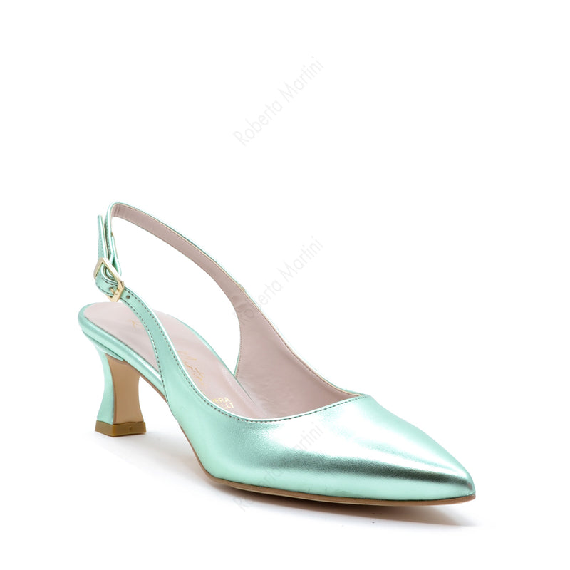 Delia Mint Slingback Pump with Strap