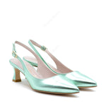 Delia Mint Slingback Pump with Strap