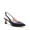 Delia Black Slingback Pump with Strap