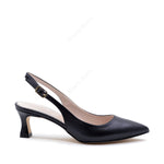 Delia Black Slingback Pump with Strap