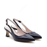 Delia Black Slingback Pump with Strap