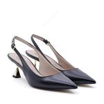 Julie Black Slingback Pump with Strap