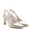 Elsa Slingback Pump with Gold Laminated Strap