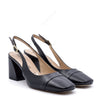 Katia Black Slingback Pump with Strap