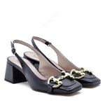Marty Slingback Pump with Black Strap