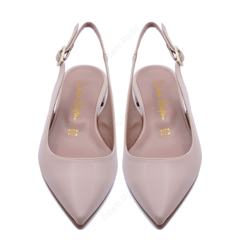 Noemi Décolleté Ballerina with Beige Strap