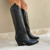 Kinsley Leather Texan Boot Black