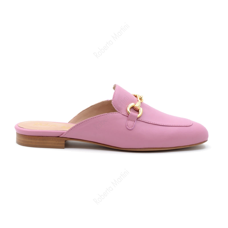 Pink Flora Nappa Mules