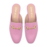 Pink Flora Nappa Mules