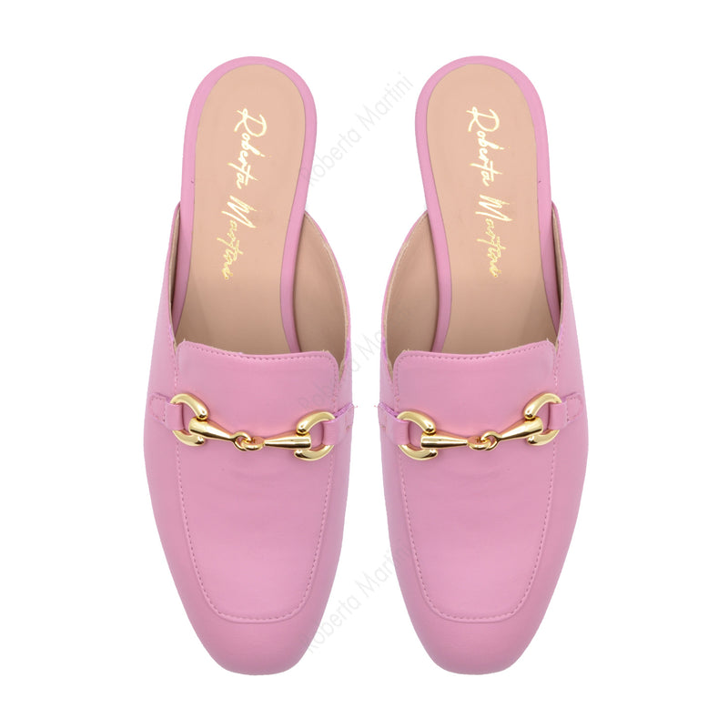 Pink Flora Nappa Mules