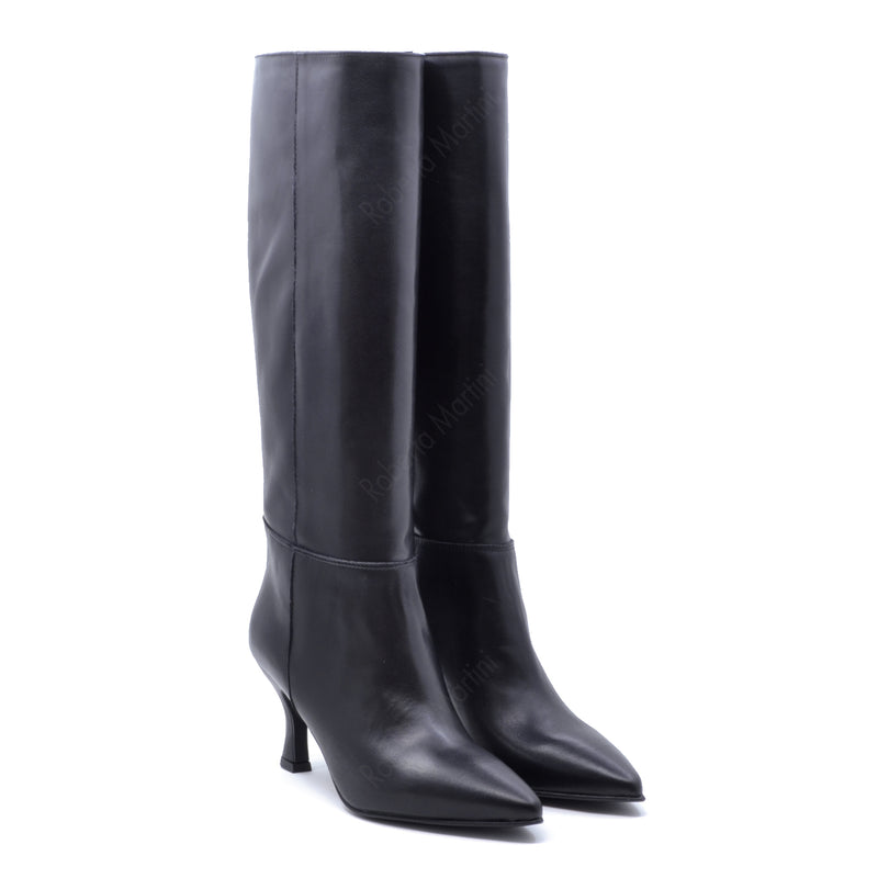 Hanna Black Leather Boot