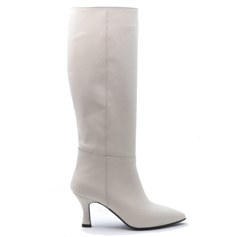 Hanna Cream Leather Boot