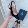 Serena Black Slingback Pump with Strap