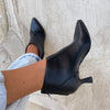 Jade Leather Black Ankle Boot