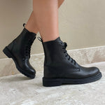 Biker Luna Black Leather Amphibious Boots